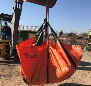 Outpak Debris Bag is strong enough to lift with machinery.