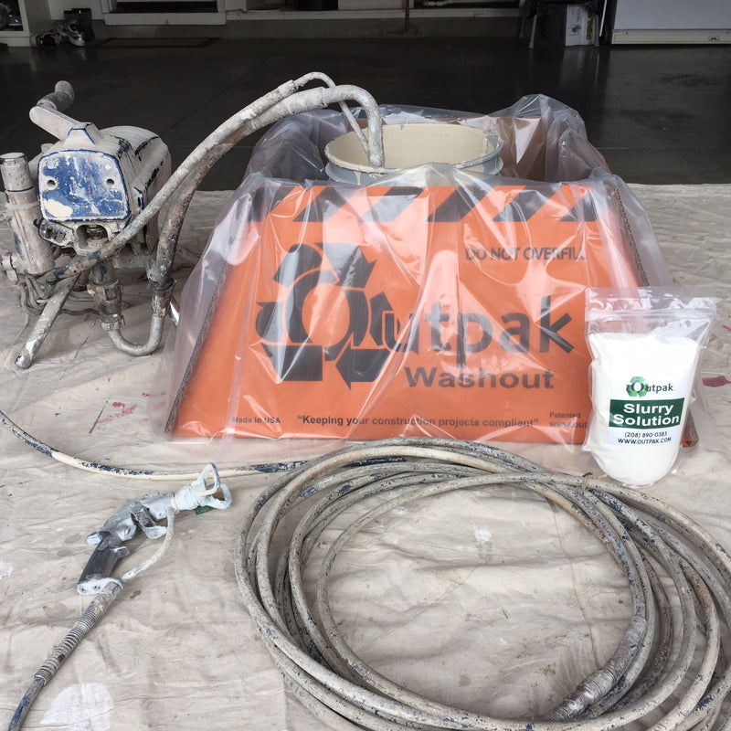 Outpak paint washout being used with the Outpak Slurry Solution.