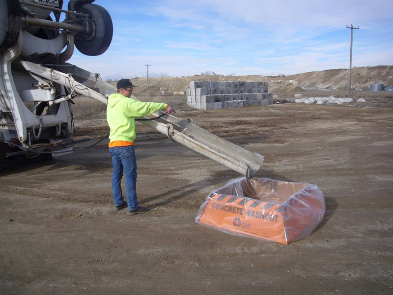 Corrugated Concrete Washout from Outpak being used in a concrete washout operation.
