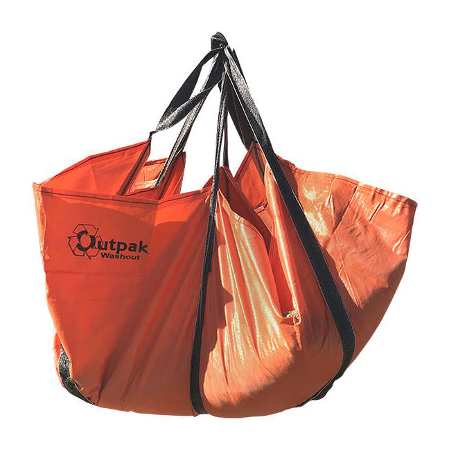 tarp tote bag Outpak Washout Single Sling Tarp, 10'L x 10'H, Woven Polypropylene, Orange, 910-000500